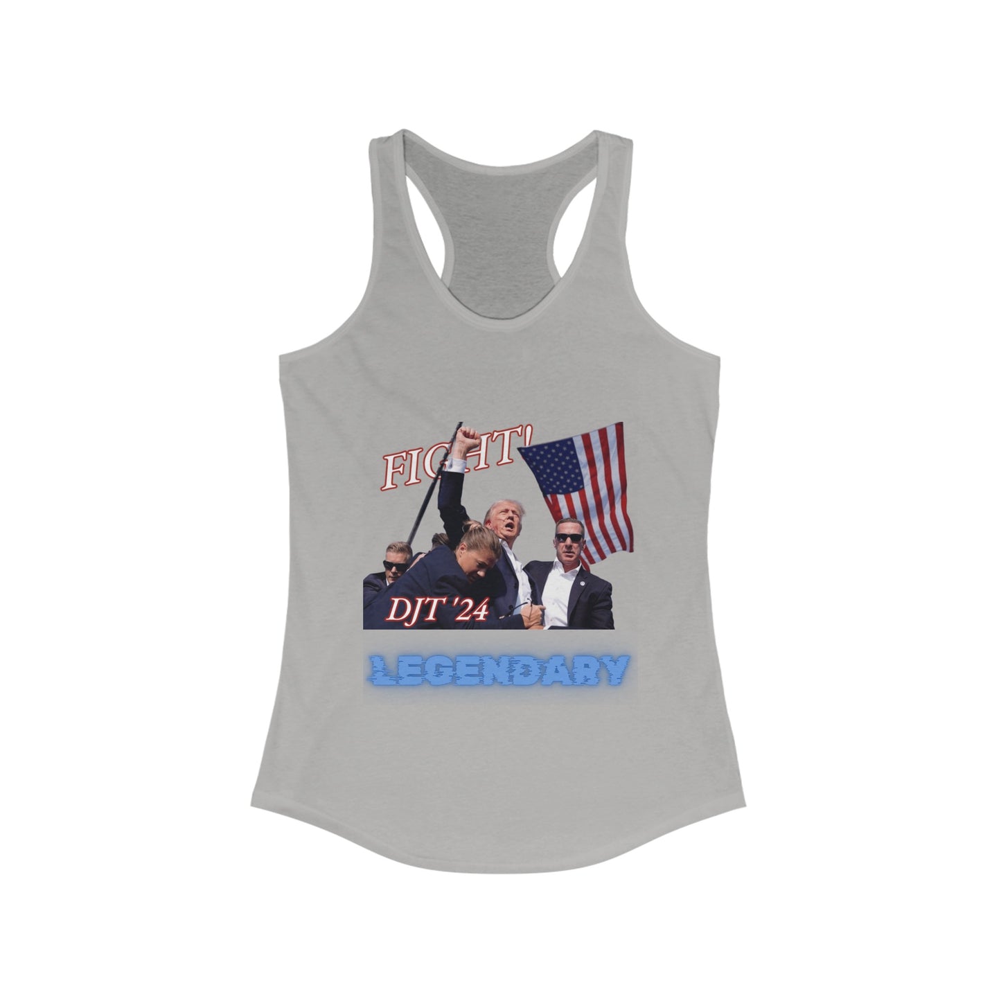 Tank Top Shirt - Women's 'Fight' Racerback Tank Featuring Donald Trump for Fitness