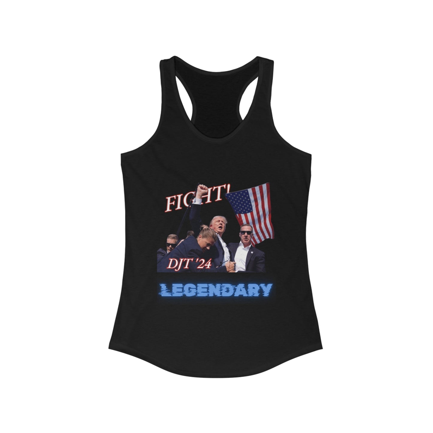 Tank Top Shirt - Women's 'Fight' Racerback Tank Featuring Donald Trump for Fitness